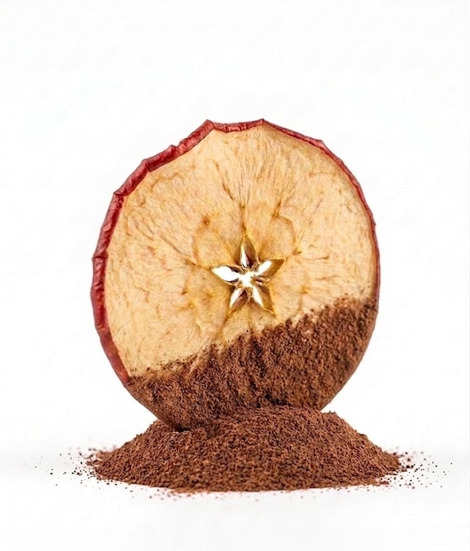 Dried apple slice dusted with Christmas spice