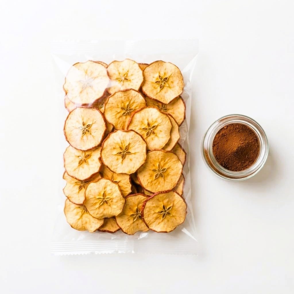 50 dried apple slices with Christmas spice dust jar