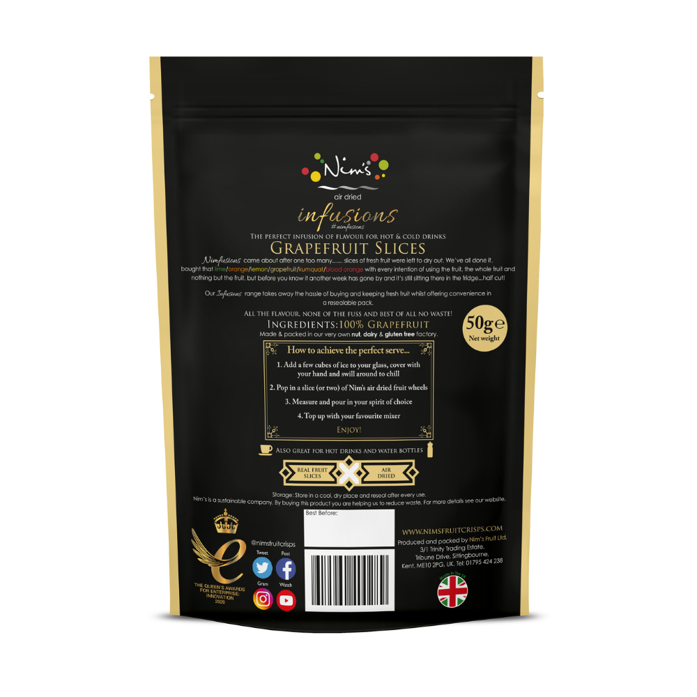 Nim’s Air Dried Grapefruit Cocktail Drink Garnish Slices 1X50g