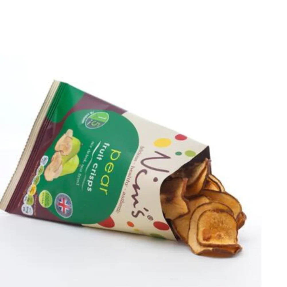 Nim's air-dried pear crisps made from whole fruit, gluten-free snack pack