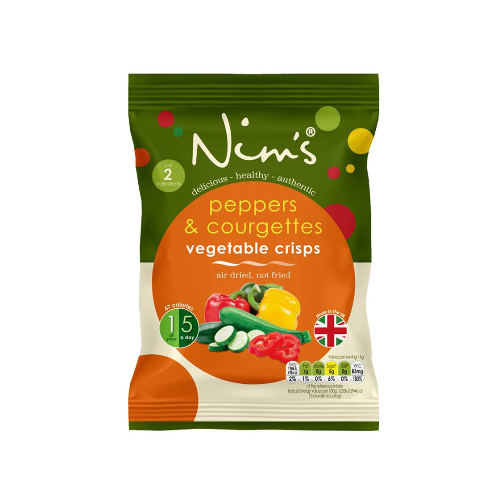 Nim's Pepper and Courgette Crisps - Multipack Box of 12X18g