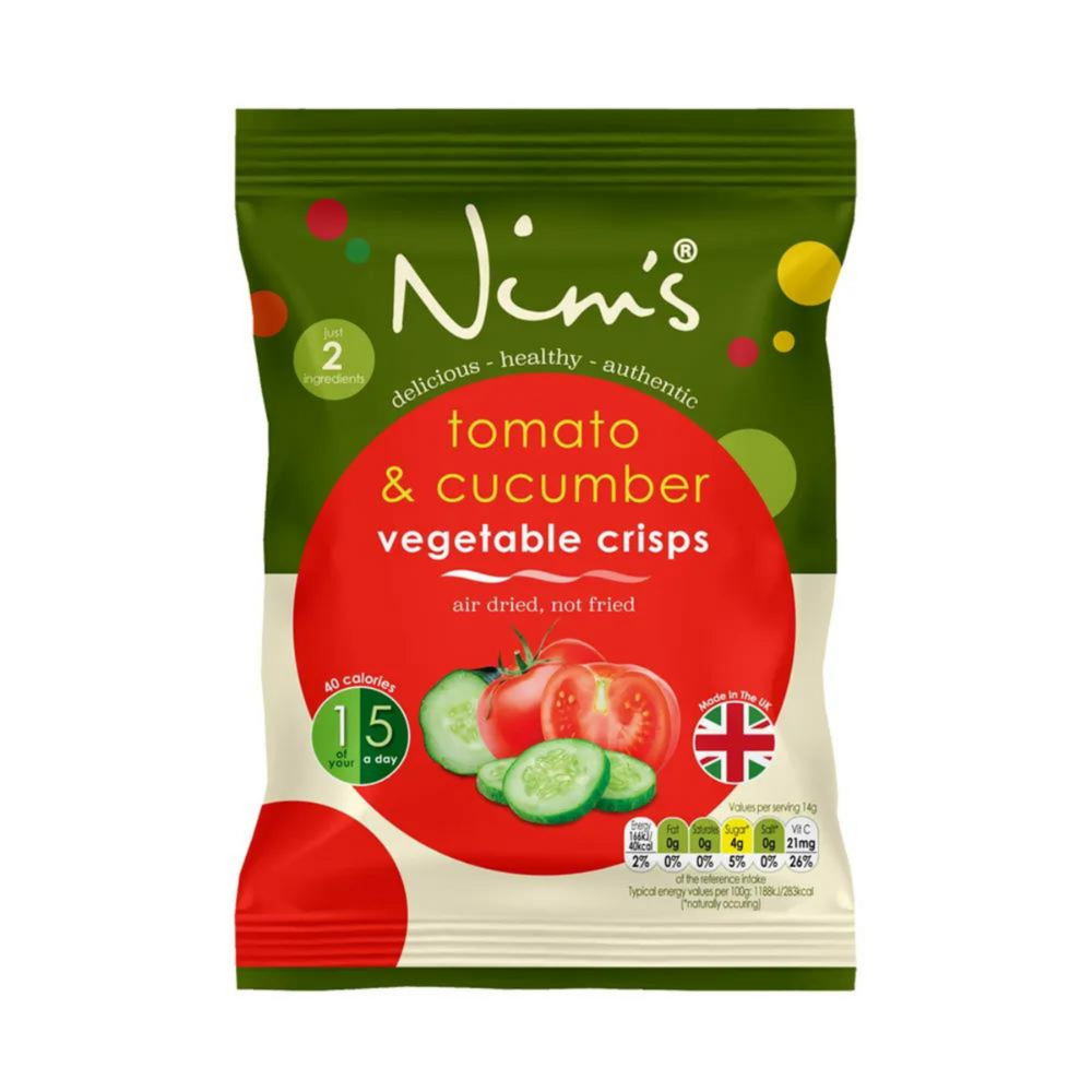 Nim's Tomato and Cucumber Crisps - Multipack Box of 12X14g