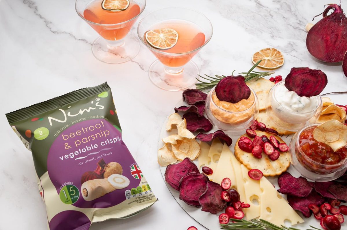 Nim's Naturally air-dried fruit and veg crisps lifestyle shot
