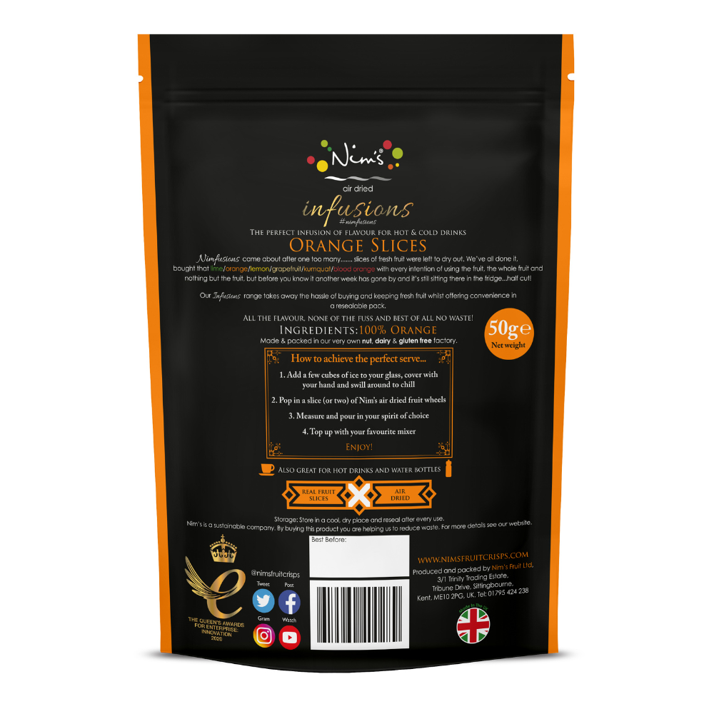 Nim’s Air Dried Orange Cocktail Drink Garnish Slices - Multipack Box of 6X50g