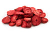 Strawberry dehydrated cocktail garnish slices from Nim's Naturally — air-dried, vegan