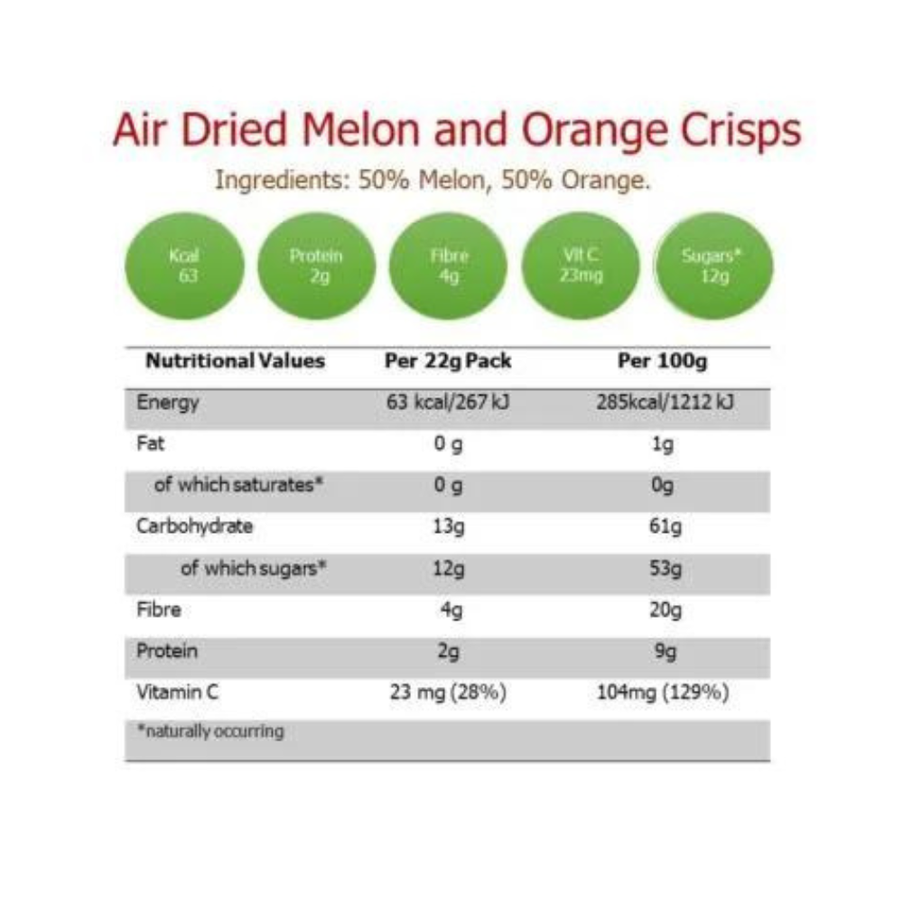 Nim's Melon and Orange Crisps - Multipack Box of 12X22g