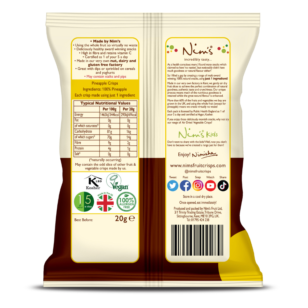 Nim's Pineapple Crisps 1X20g